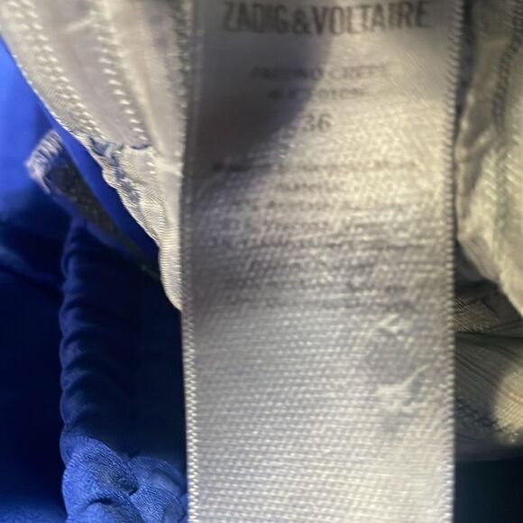 Zadig & Voltaire Parono Crepe Drawstring Trousers Cobalt Blue Size 36 Small - Picture 12 of 13